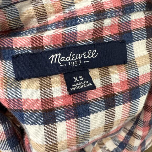 Madewell Palma Plaid Flannel Boy Button Front Shirt Multicolor sz XS - Picture 7 of 7